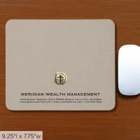 Elegant Beige Luxury Gold Logo Mouse Pad