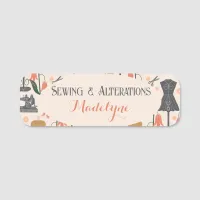 Vintage Sewing Machine Seamstress Tailor Name Tag