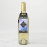 Elegant 45th Sapphire Wedding Anniversary Bottle Hanger Tag