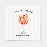 Berry Pour Decisions Coastal Bachelorette Party Napkins