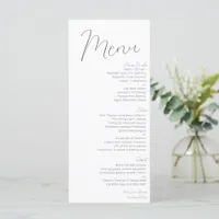 Minimalist Modern Wedding  Menu