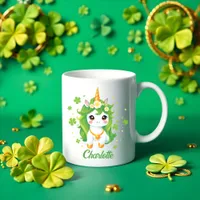 Kids St Patricks Day Lucky Green Unicorn Coffee Mug