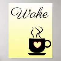 Yellow and Black Wake Sign for Kitchen