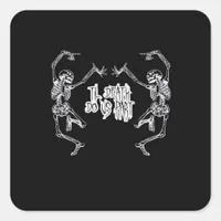 Till Death Do Us Part Skeleton Design Square Sticker