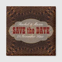 Western Damask Charm Save the Date  Magnet