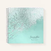 Foil Abstract Silver Teal ID775 Notebook