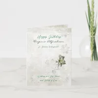 Elegant botanical folded birthday card