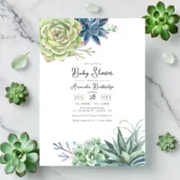 Elegant Succulent Baby Shower Invitation