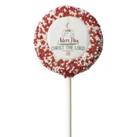 Christian Christmas Carol Rustic Typography Chocolate Covered Oreo Pop