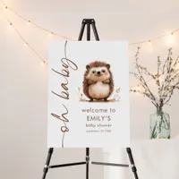 Hedgehog Oh Baby Script Welcome Baby Shower Foam Board