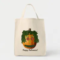 Happy Halloween! - Uncut Pumpkin Face Tote Bag