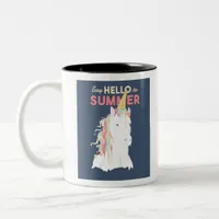 Summer Unicorn Two-Tone Coffee Mug