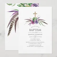 Mystical Boho Succulents Baptism Invitation