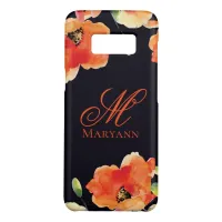 California Golden Poppy Orange Black Monogram Case-Mate Samsung Galaxy S8 Case