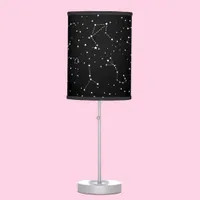 Astrology Black White Stars Night Constellation Table Lamp