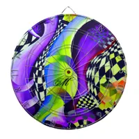 80`s Retro Geometric Pattern Dart Board