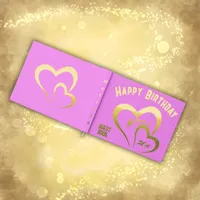 Modern Gold Foil Birthday on Pink Monogram Small Foil Guest Book