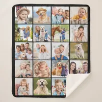 Simple Photo Collage 20 Picture Custom Cute Family Sherpa Blanket