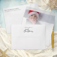 Baby 1st Christmas Photo Overlay Return Address Envelope