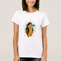 Woman With Fish Trippy Collage T-Shirt