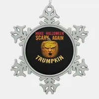 Trumpkin Make Halloween Scary Again – Funny Donald Snowflake Pewter Christmas Ornament