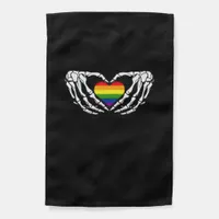 Lgbt Pride Skeleton Halloween Goth Heart Classic Garden Flag