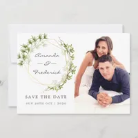 Greenery Geometric Wedding Save the Date photo