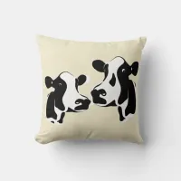 Bessie and Nellie, the Cows Throw Pillow