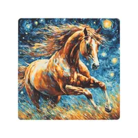 Galloping Sorrel in the Starry Night Metal Print