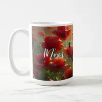 Pretty Red Poppy Field on a Summer Day Coffee Mug