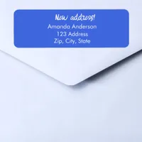 Royal blue We have moved new return address Label