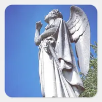 Angel and a bright blue sky square sticker