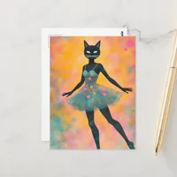 Cute Dancing Kitty Postcard