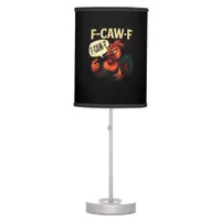 F Caw F Funny Angry Rooster Graphic Retro Style Table Lamp