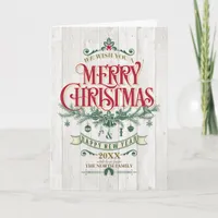 Business or Personal Rustic Christmas ID550 Holiday Card