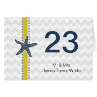 Navy and Yellow Starfish Beach Wedding Stationery