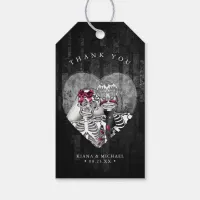 Skeletons Gothic Thank You Burgundy ID866 Gift Tags