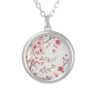 Cherry Blossom Silver Plated Necklace