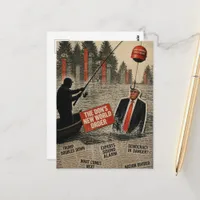 Fishing for Trump in the Swamp Collage Postcard