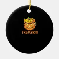 Trumpkin -  Halloween Pumpkin Ceramic Ornament