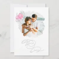 *~* Flower Couple PHOTO RSVP QR +  AR6 Wedding Invitation