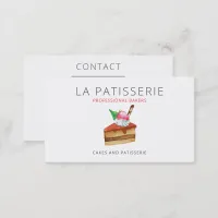 Modern Cute Pink Cheesecake Bakery Pastry Chef Business Card