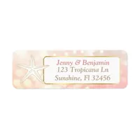 Starfish Coral Bokeh Return Address Labels