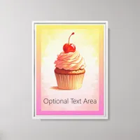 Cute Pastel Cupcake Wall Art - Framed Canvas Print