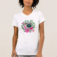 Vintage Flowers and Retro Camera Personalized T-Shirt