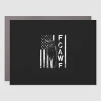 Funny F Caw F Crow With USA Flag Car Magnet