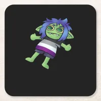 Goblincore Asexual Pride Goblin Classic Square Paper Coaster