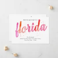 We've Moved Hand Written Watercolor Florida Moving Announcement