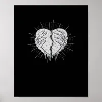 Monochrome Skeleton Hand With Heart Classic Poster