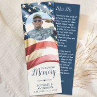 Military Veteran Funeral Prayer Photo USA Flag Bookmarks